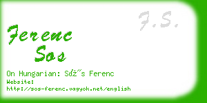 ferenc sos business card