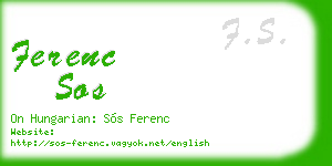 ferenc sos business card